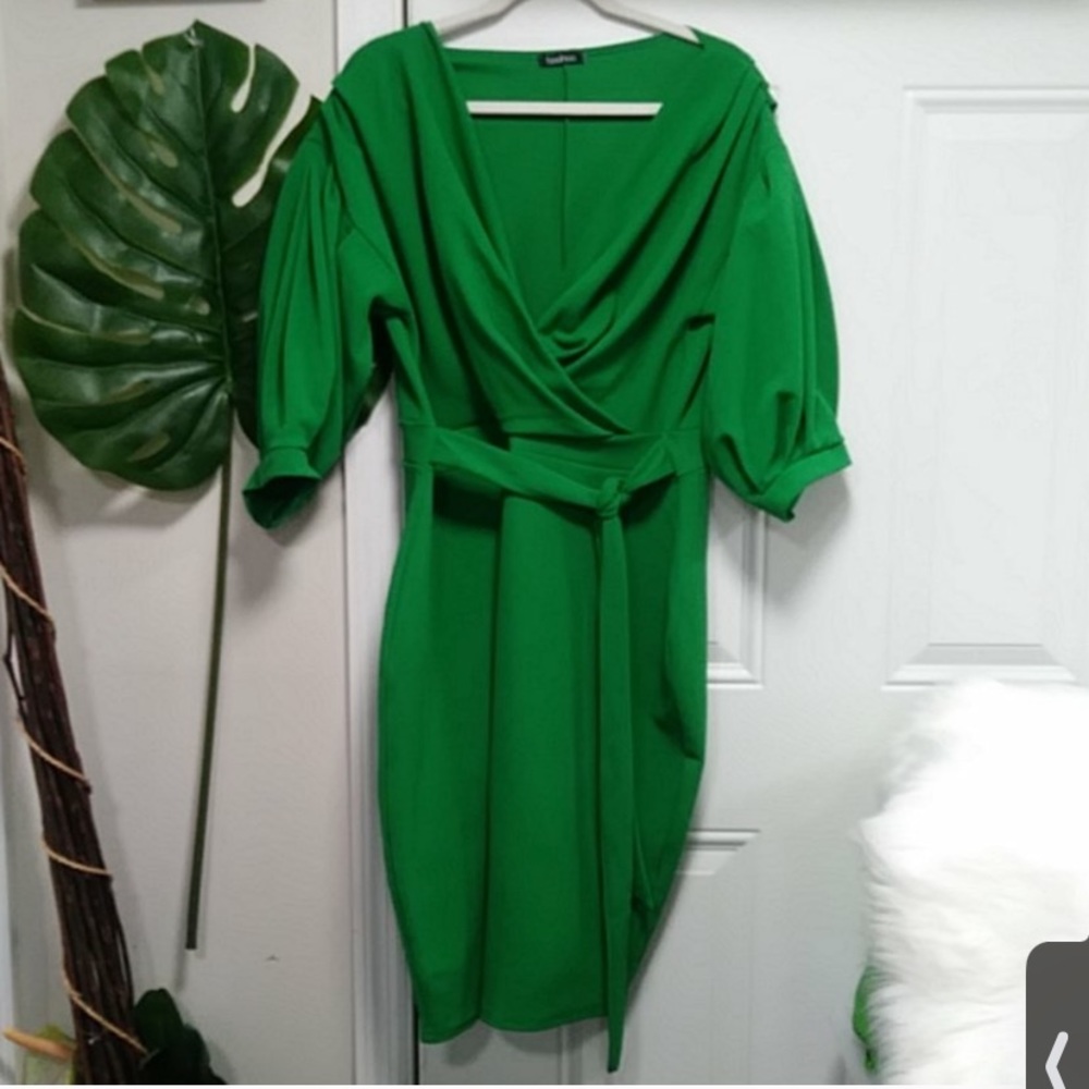 BooHoo Dress Off the Shoulder Faux Wrap 20/16-18